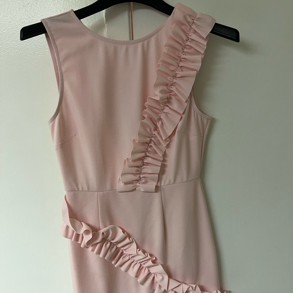 ASOS Pink mini dress with frill detail.